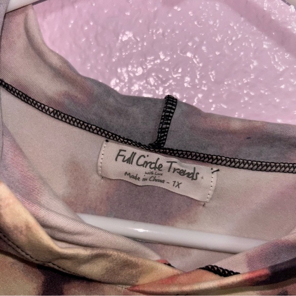 Full Circle Trends Women’s 1x Tie Dye Pink Black hoodie - Picture 2 of 2
